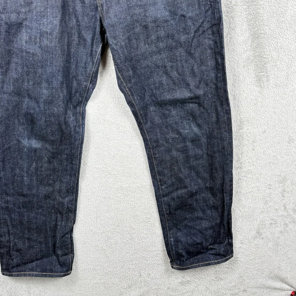 Tellason Straight Taper Jeans Size 35 Selvedge Kaihara Made USA Dark Wash Indigo